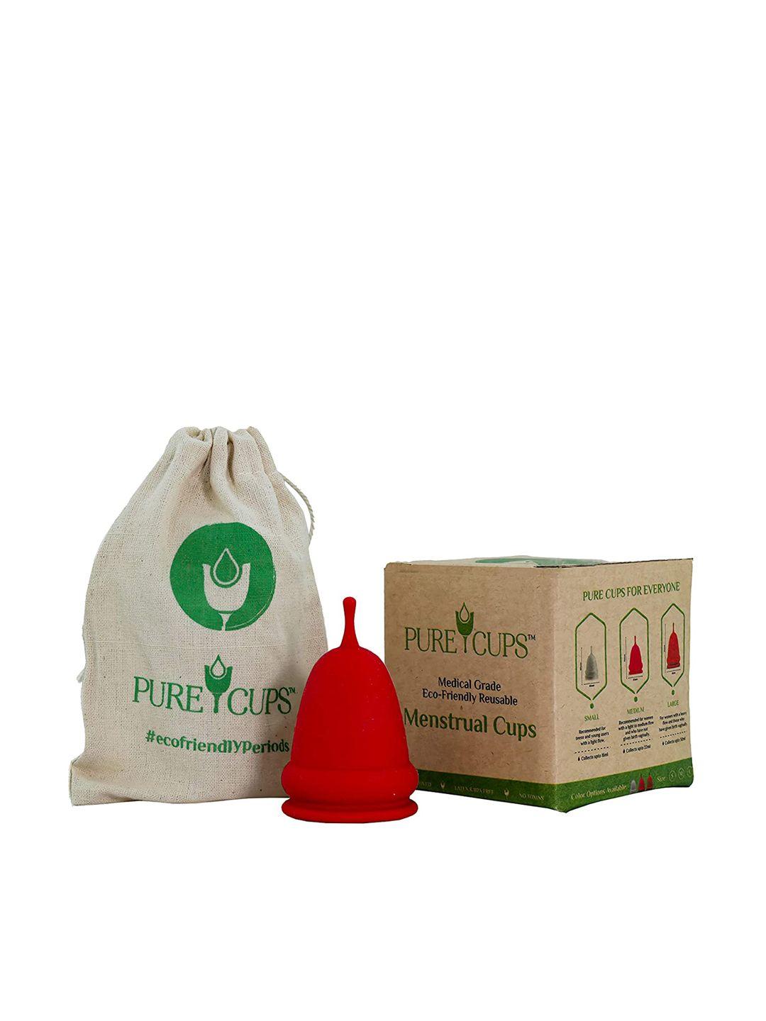 pure cups reusable small size menstrual cup - red