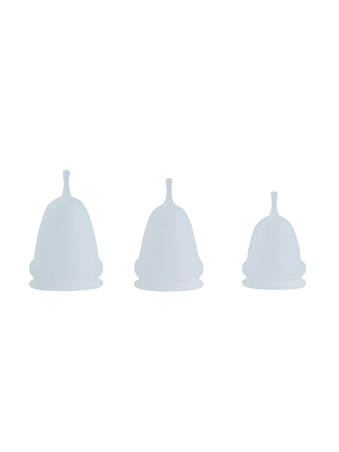 pure cups set of 3 medical grade reusable menstrual cups - small + medium + large