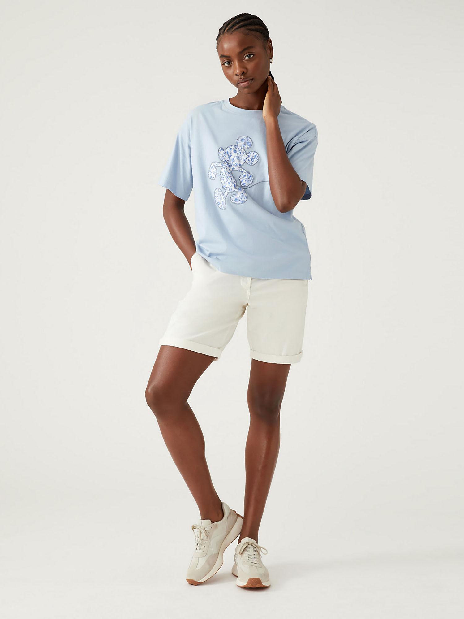 pure cotton blue oversized t-shirt