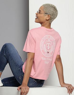 pure cotton brand print boxy t-shirt