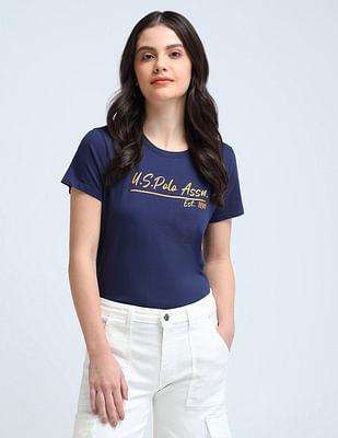 pure cotton brand print t-shirt