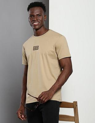 pure cotton embroidered logo t-shirt