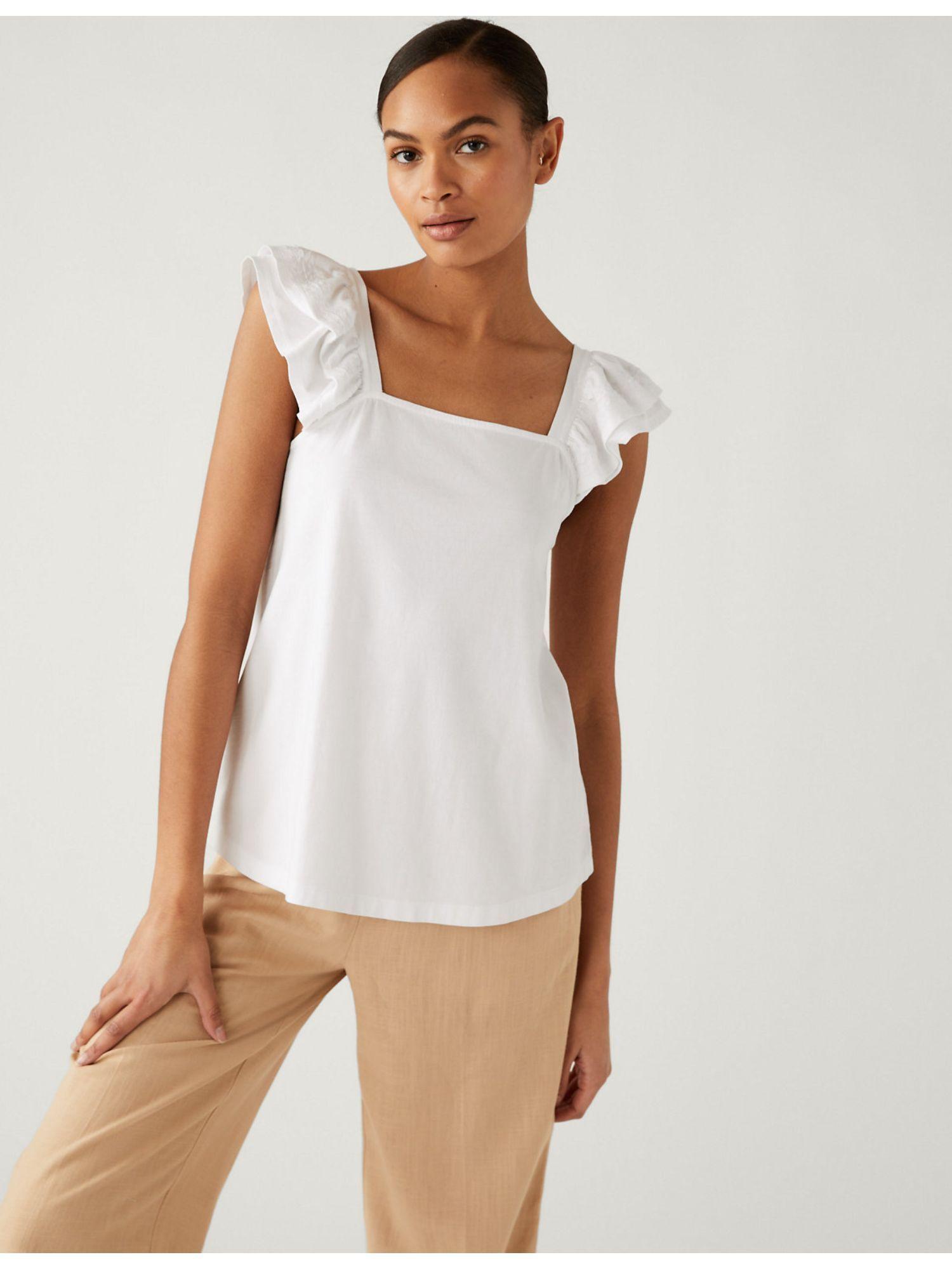 pure cotton ruffle top