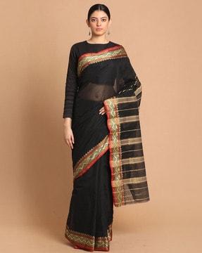 pure cotton saree with contrast border