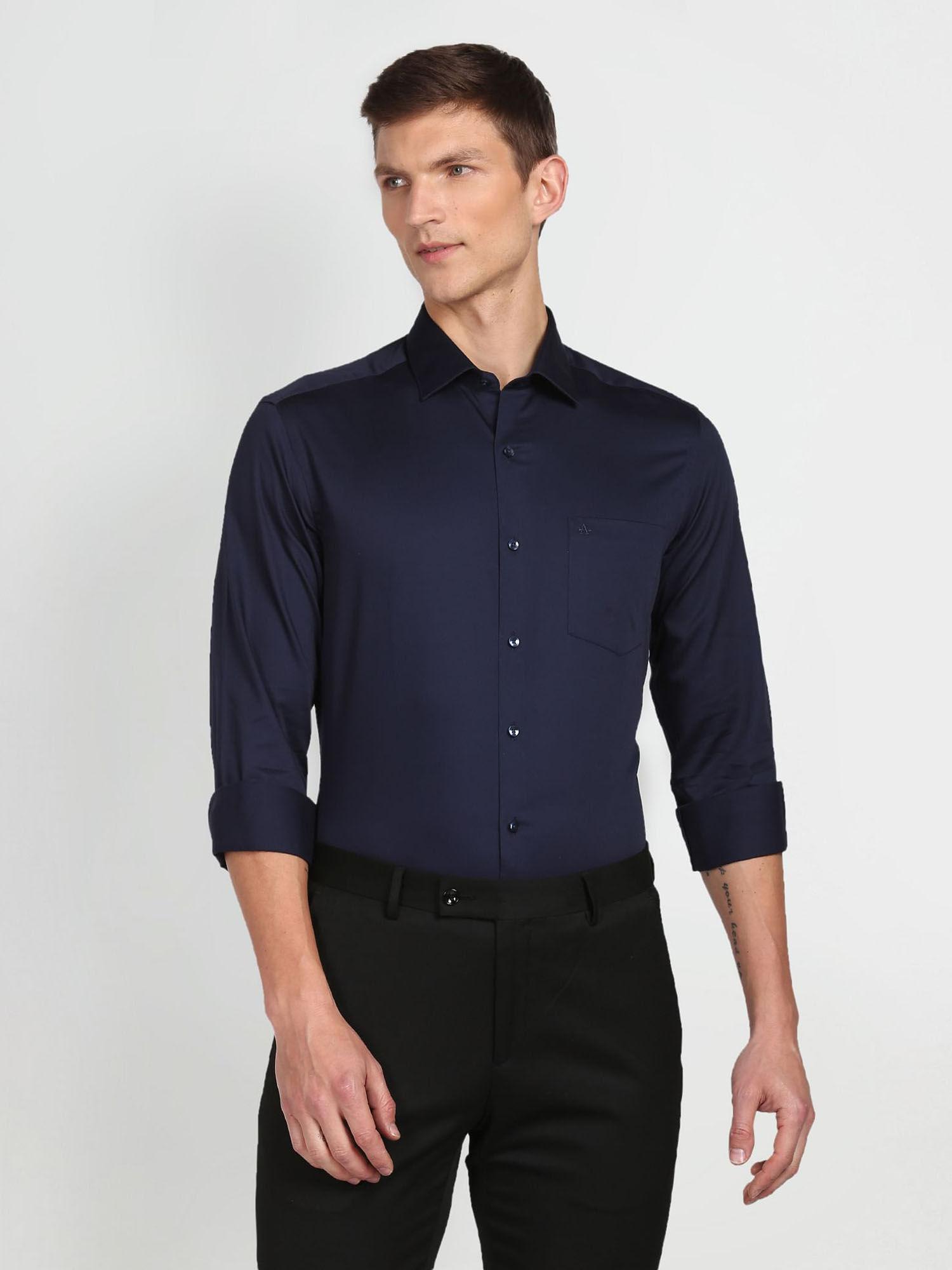 pure cotton sateen slim fit formal shirt