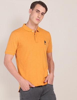 pure cotton solid polo shirt