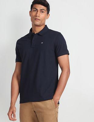 pure cotton solid polo shirt