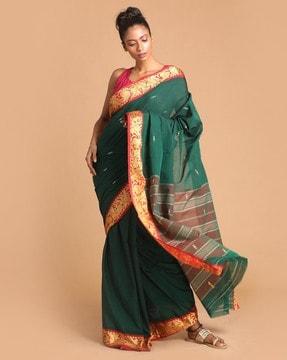 pure cotton woven saree