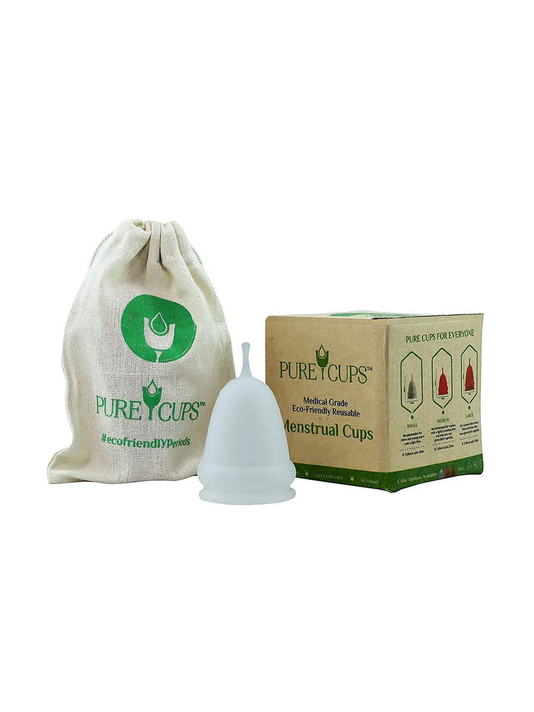 pure cups reusable small size menstrual cup - transparent