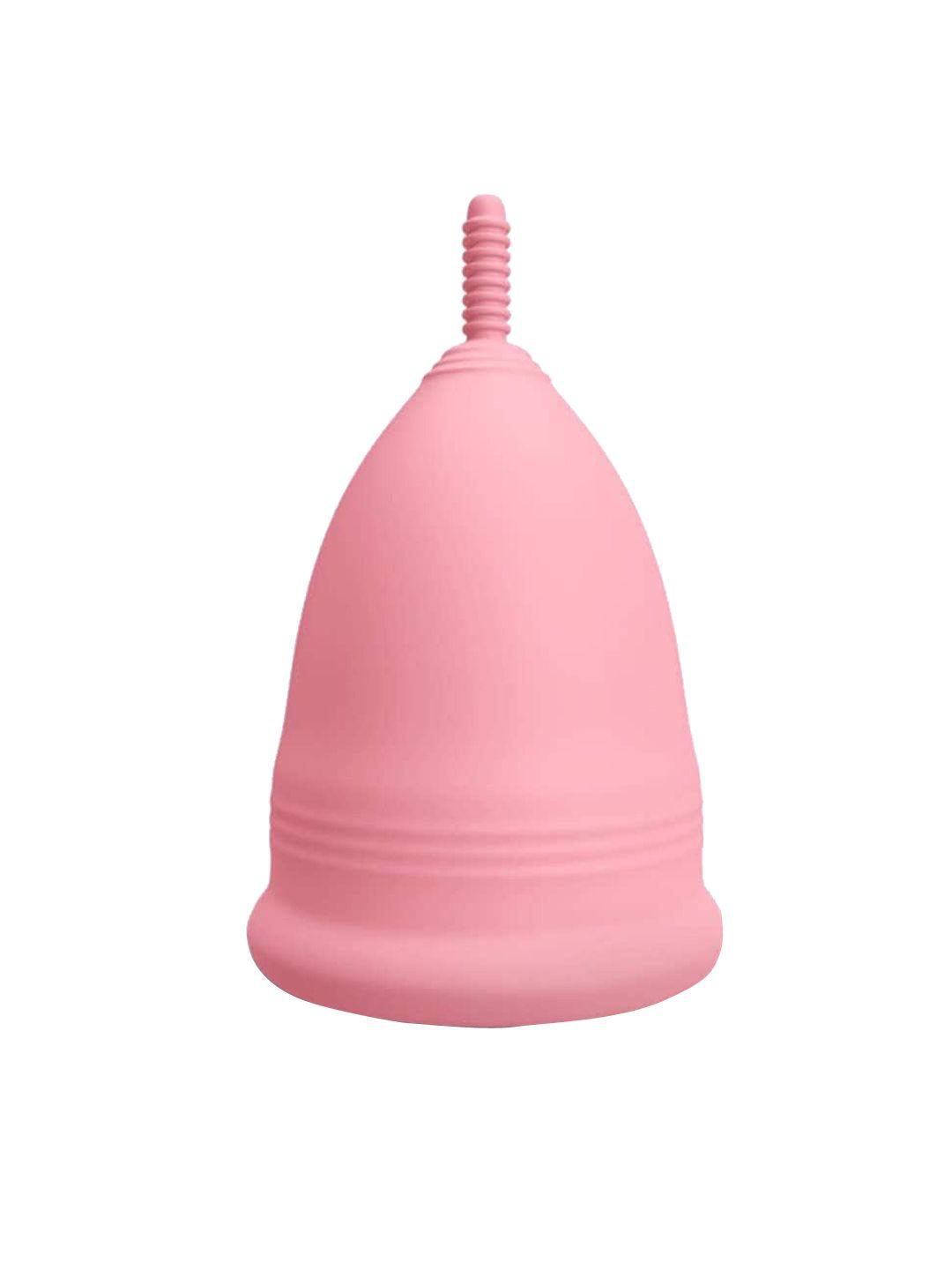 pure ease women pink solid reusable silicone menstrual cup