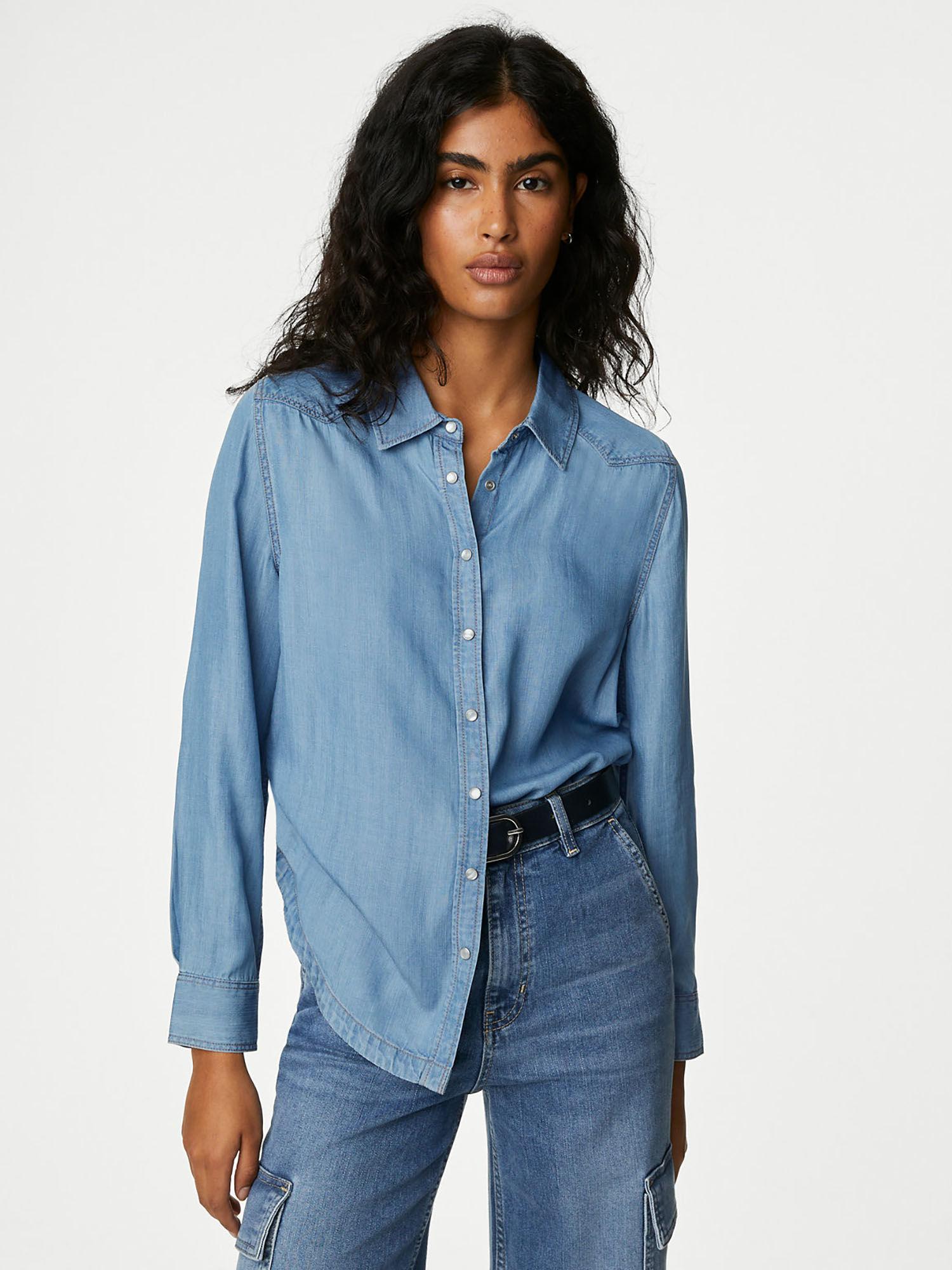 pure lyocell collared shirt