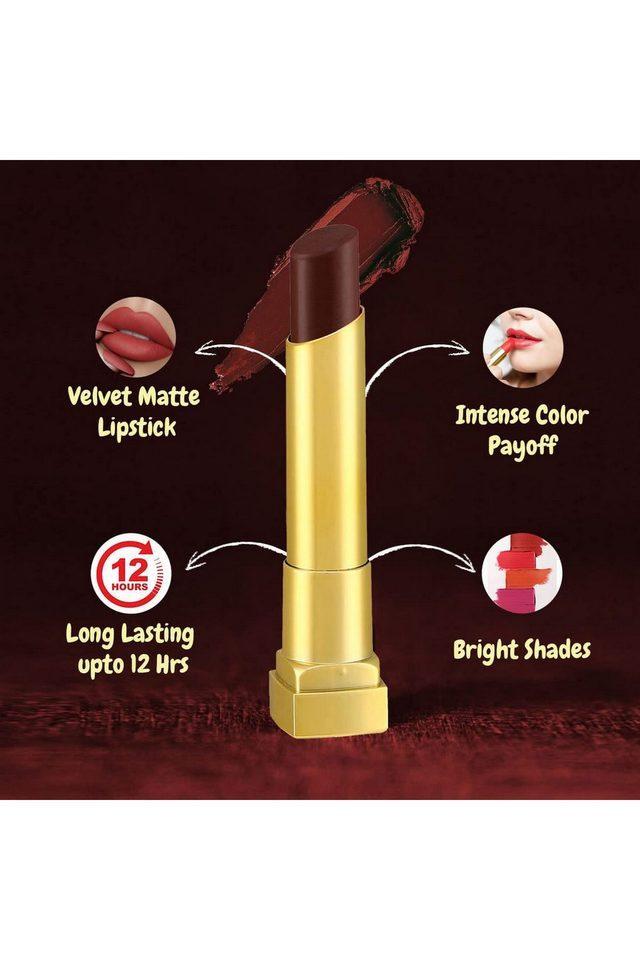 pure matte lipstick velvet finish non-sticky long lasting lip colour, rusty nude