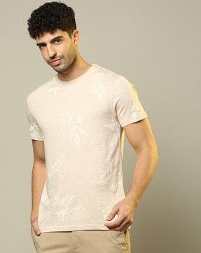 pure organic cotton leaf print t-shirt