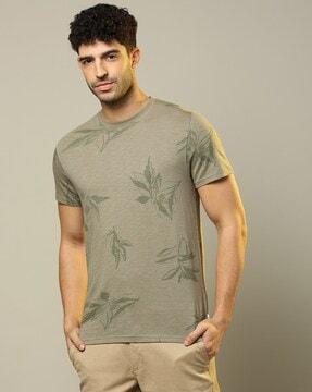 pure organic cotton leaf print t-shirt