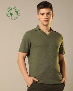 pure organic cotton textured polo t-shirt