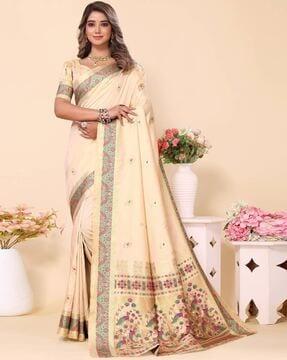 pure paithani silk saree with heavy zari running blouse traditional saree