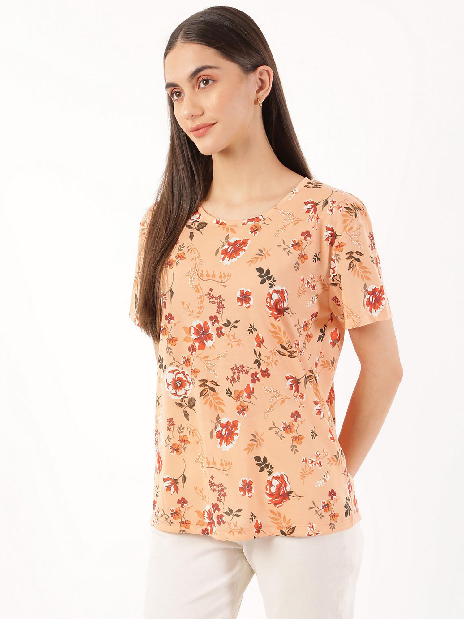 pure poly floral print crew neck t-shirt