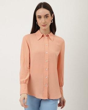 pure poly plain collared neck shirt