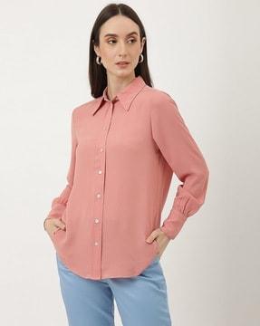 pure poly plain collared neck shirt