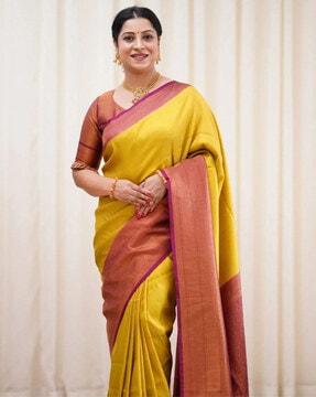 pure silk banarasi saree with blouse piece