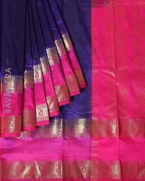 pure silk kanjivaram saree with rich pallu