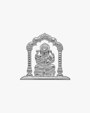 pure silver goddess ganesh idol in mandapam