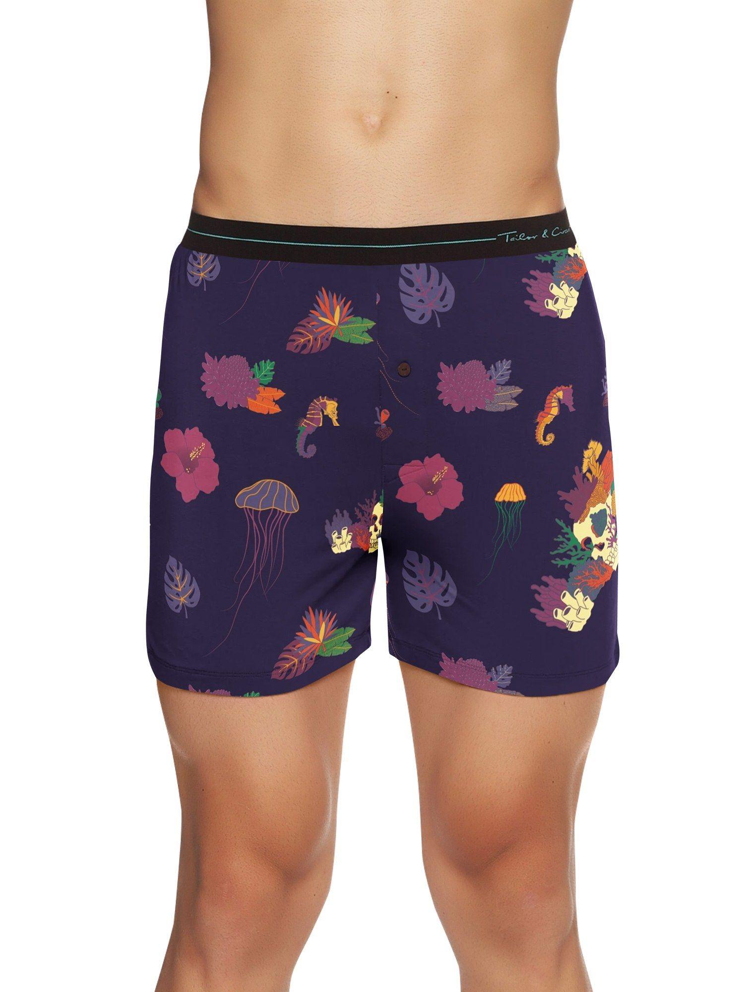 pure soft anti-bacterial beechwood boxers-purple purple