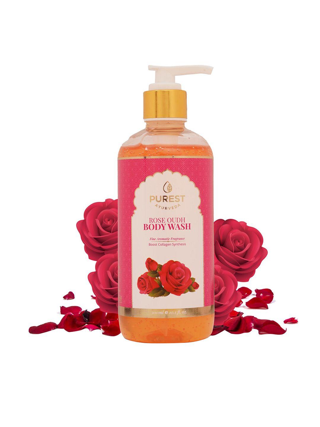 purest ayurveda rose oudh body wash - 300 ml