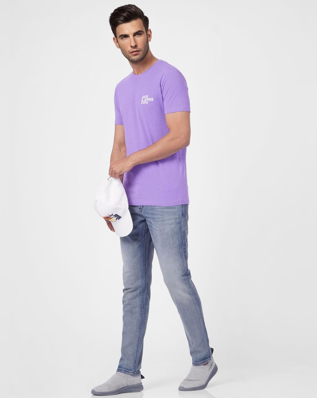 purple crew neck t-shirt