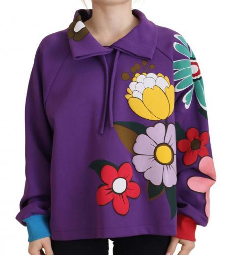 purple floral print pullover
