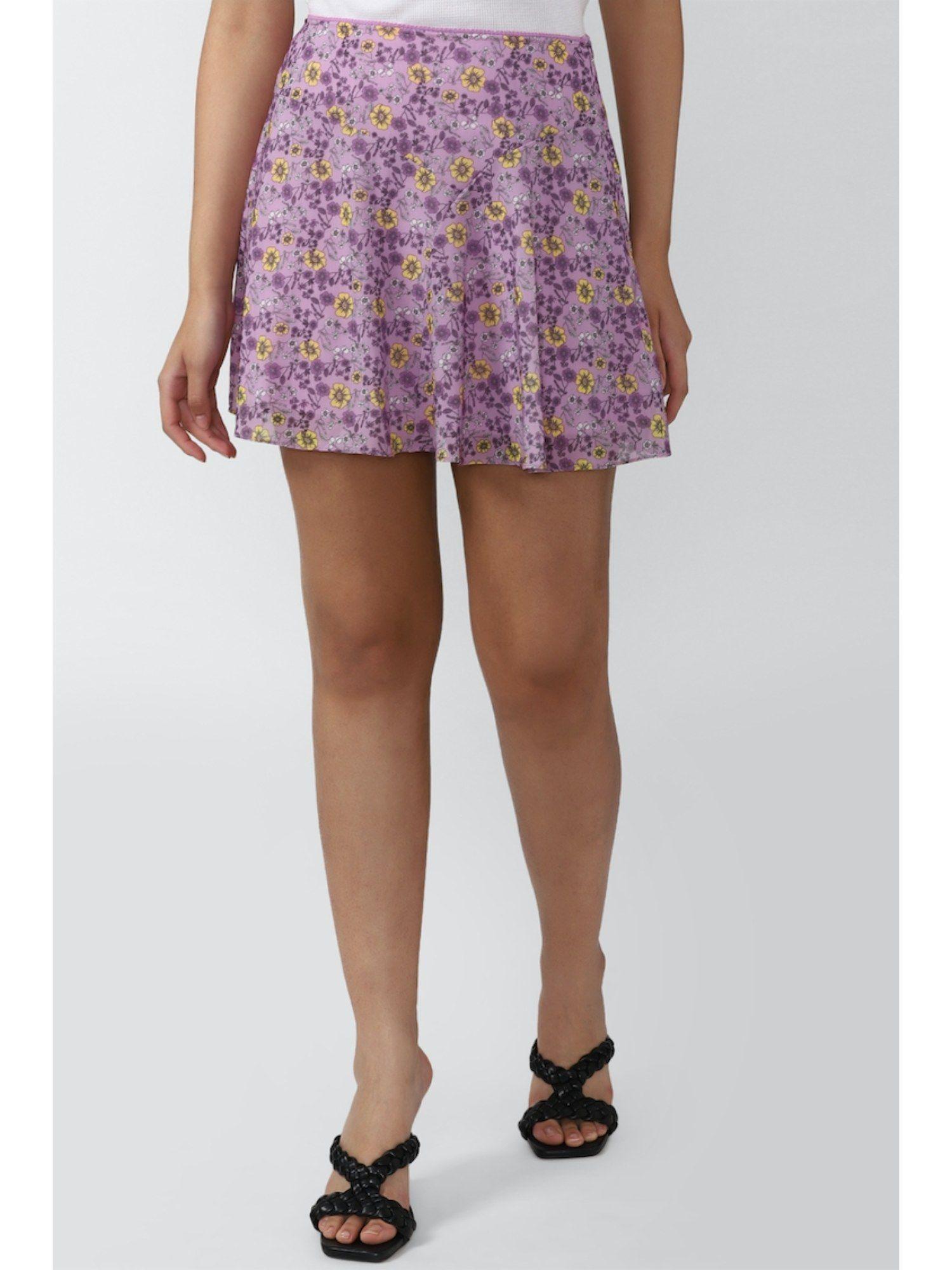 purple floral skirts