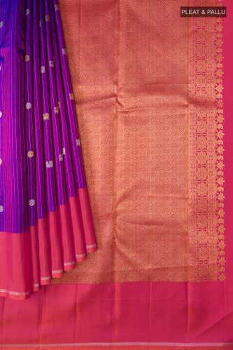 purple kanchipuram silk saree