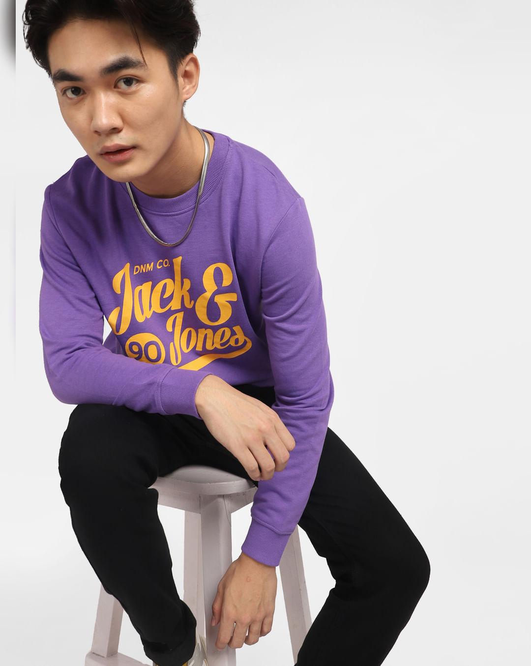 purple logo print sweatshirt