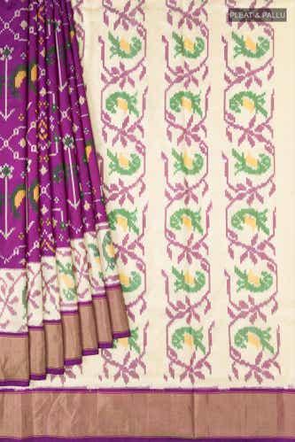 purple pochampally silk saree