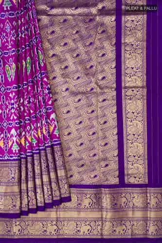 purple pochampally silk saree