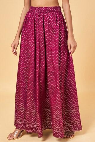 purple print full length  ethnic women regular fit  skirt
