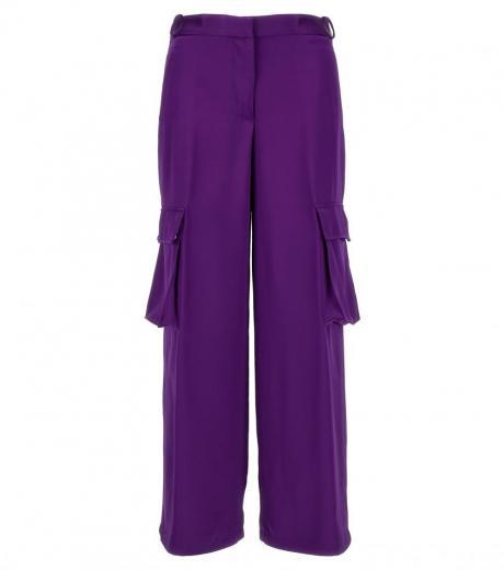 purple satin cargo pants