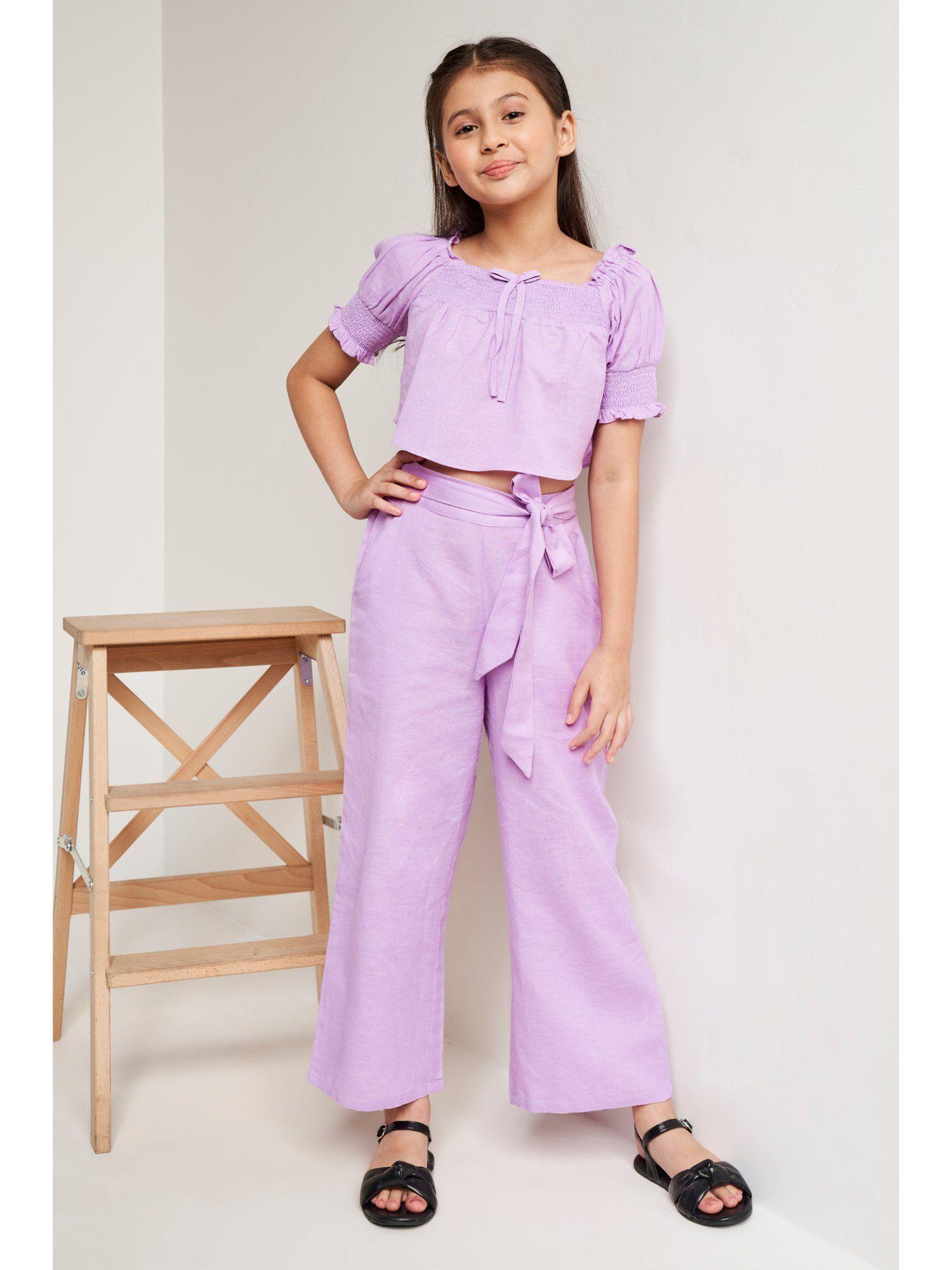 purple solid casual (set of 2)