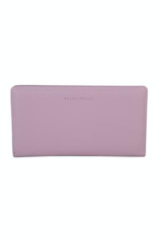 purple solid casual polyurethane women wallet