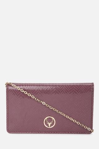purple solid casual polyurethane women wallet