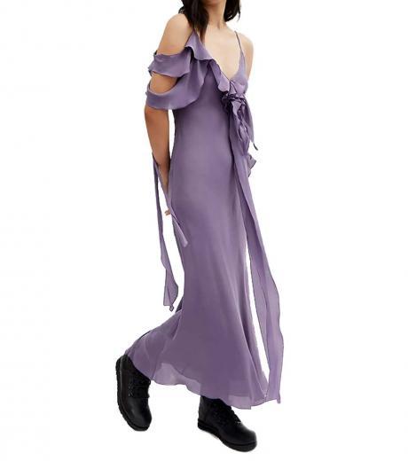 purple spaghetti strap bias dress
