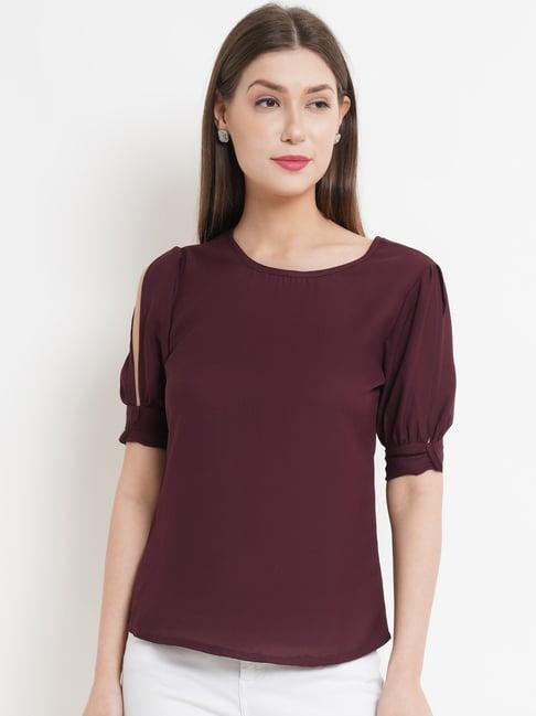 purple state brown relaxed fit top