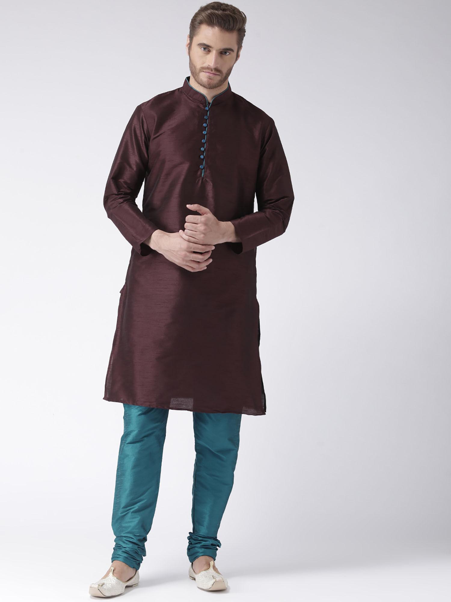 purple 2 pics silk kurta set