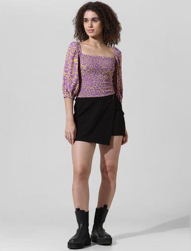 purple abstract print top