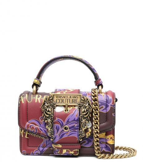 purple barocco-print mini satchel