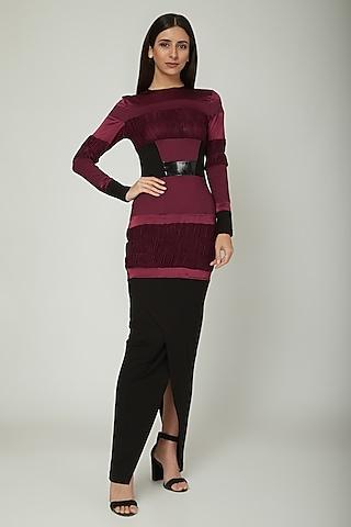 purple bodycon dress with ruching