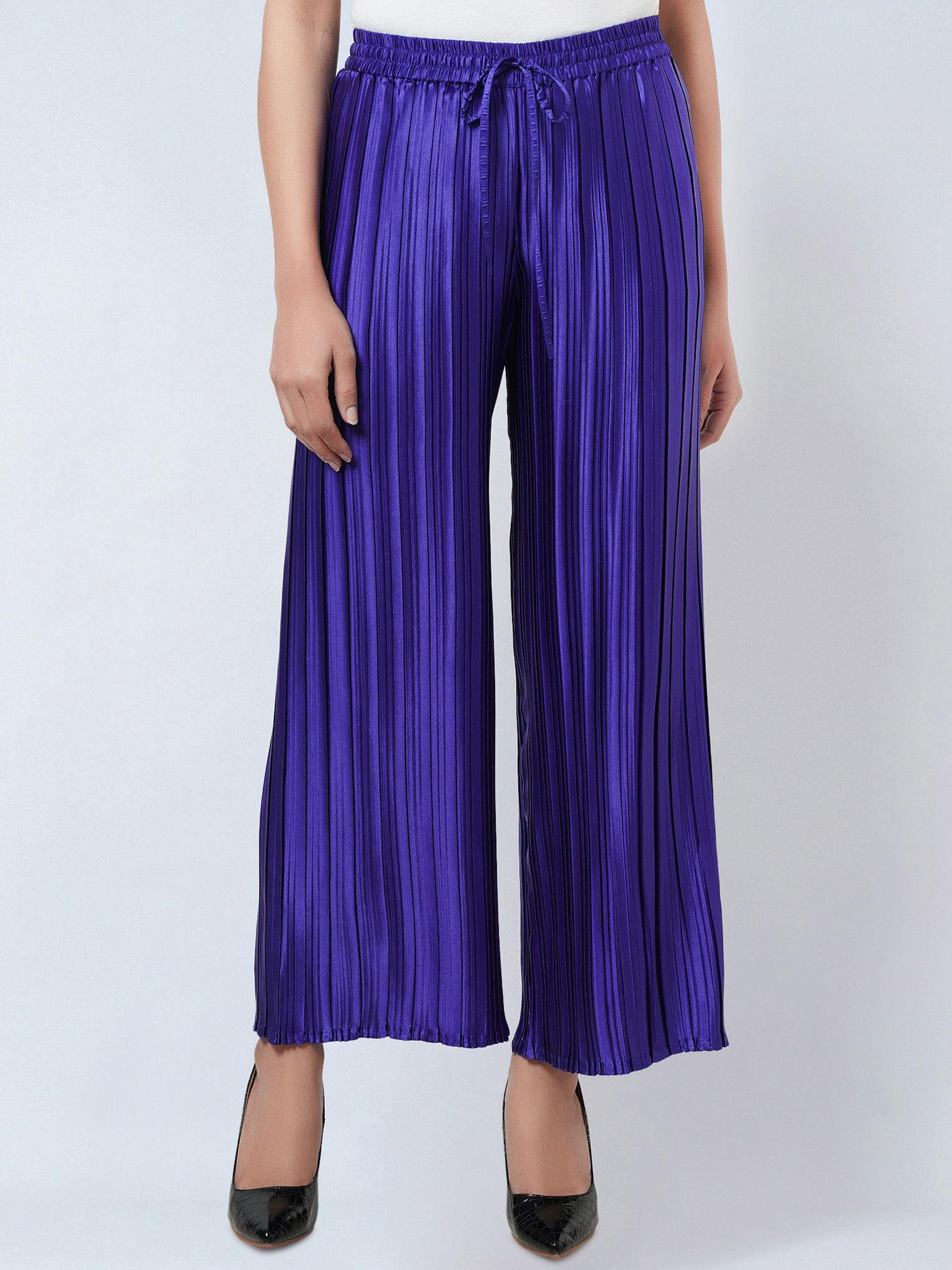 purple box pleated palazzo