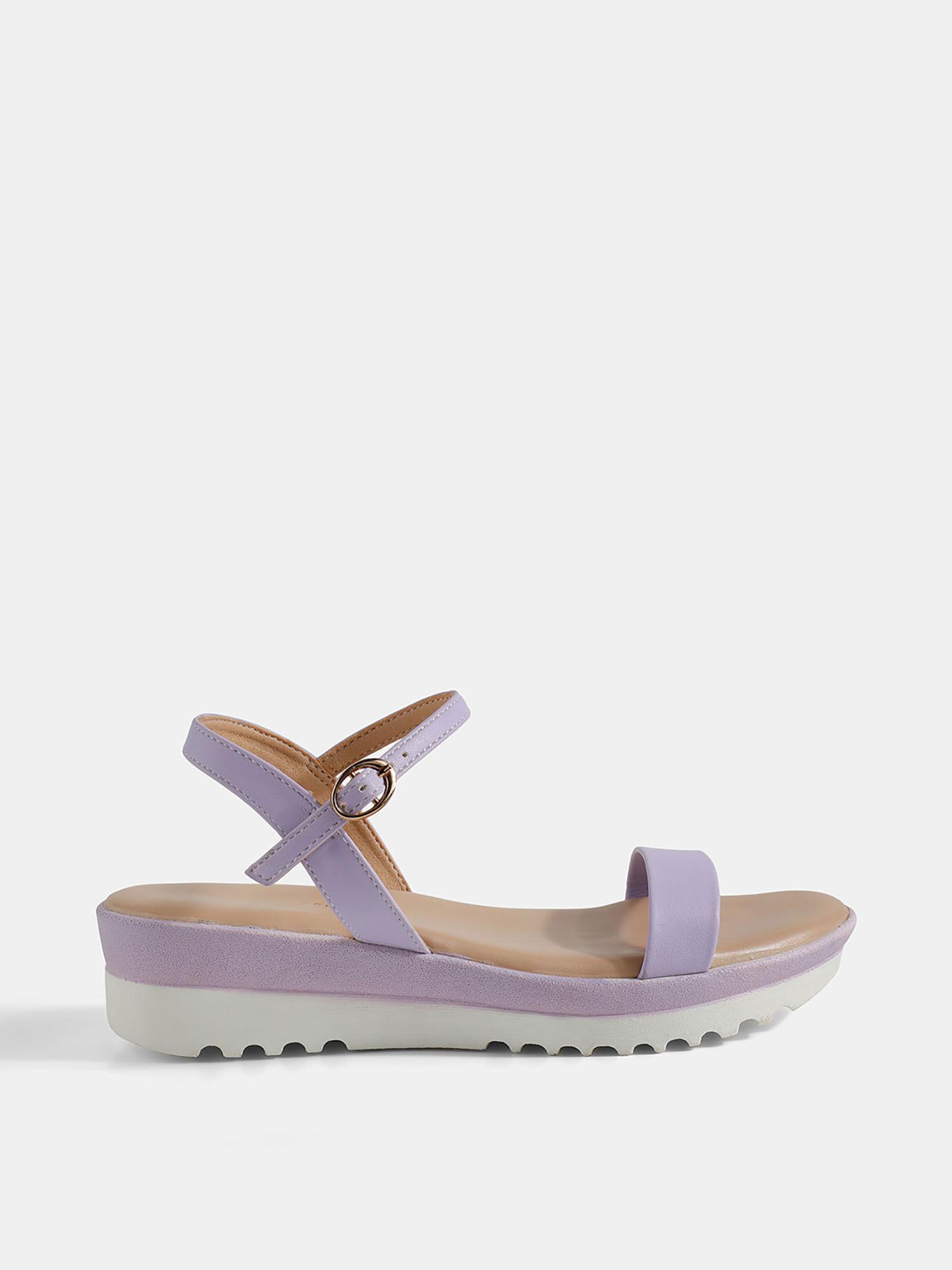 purple casual sandals