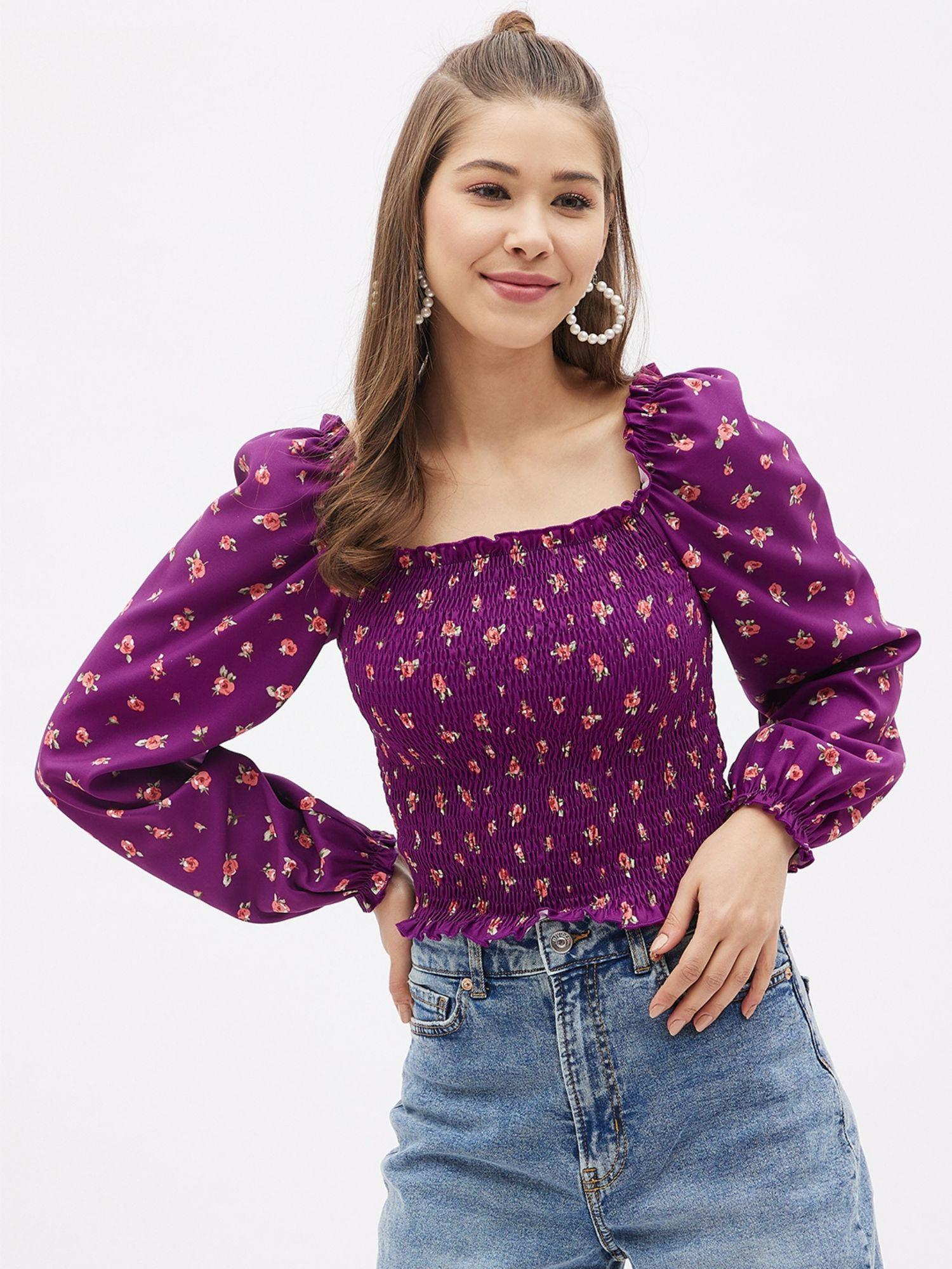 purple casual top