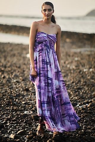 purple chiffon maxi dress